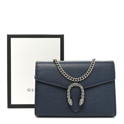 Gucci Dollar Calfskin Crystal Mini Dionysus Chain Wallet Blue Agata Black Diamond 15 of 15