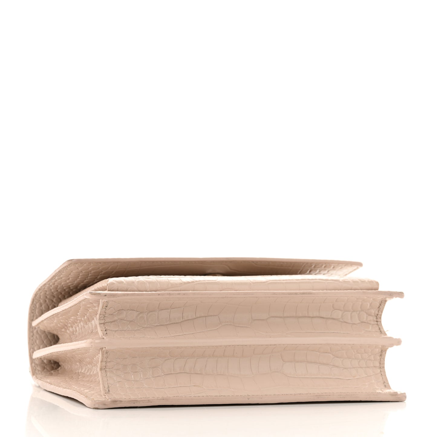 Calfskin Crocodile Embossed Medium Monogram Sunset Rose Antic