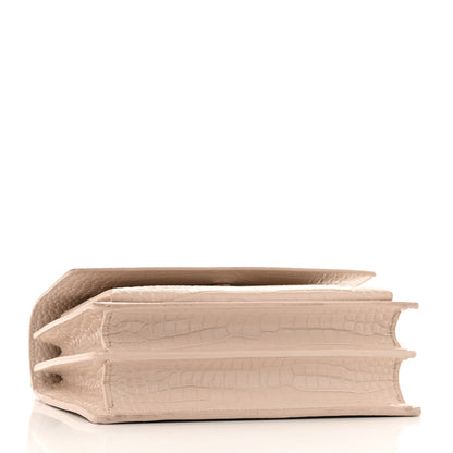 Saint Laurent Calfskin Crocodile Embossed Medium Monogram Sunset Rose Antic 4 of 14