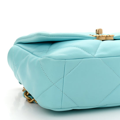 Chanel Lambskin Quilted Medium Chanel 19 Flap Light Blue 9 of 10