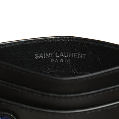 Saint Laurent Calfskin Smoking Forever Patch Credit Card Case Black 8 of 10