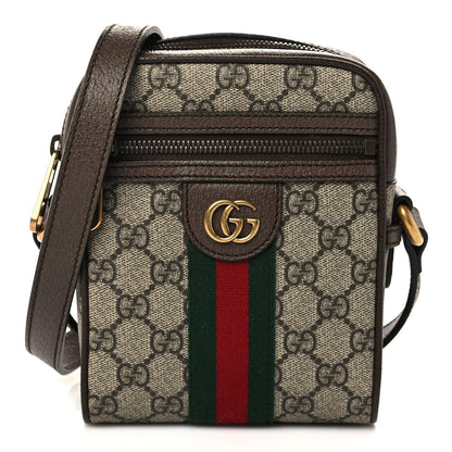Gucci GG Supreme Monogram Web Mini Ophidia Messenger Brown 1 of 7