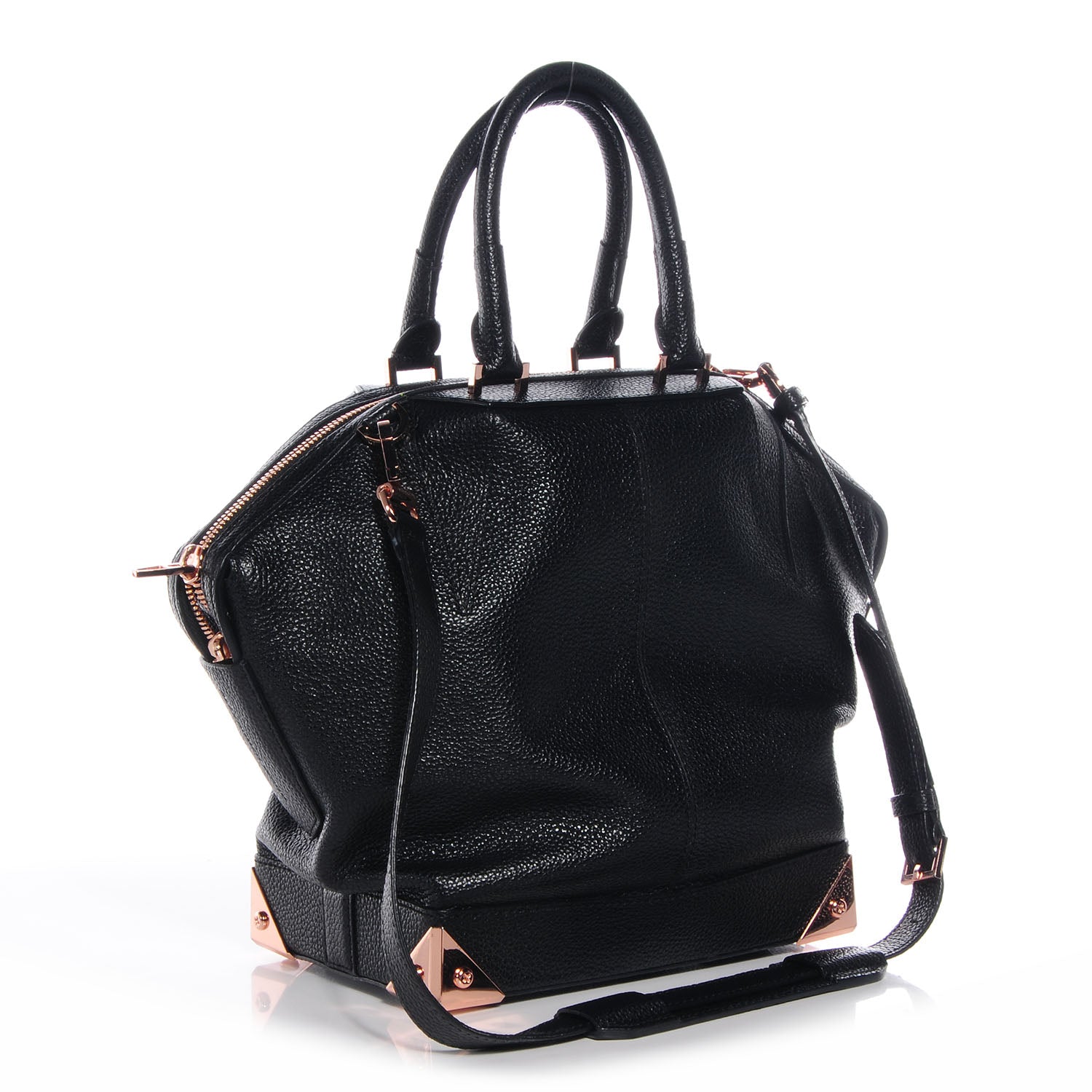 Alexander Wang Pebbled Leather Large Emile Black with Rose Gold Hardware 3 of 7