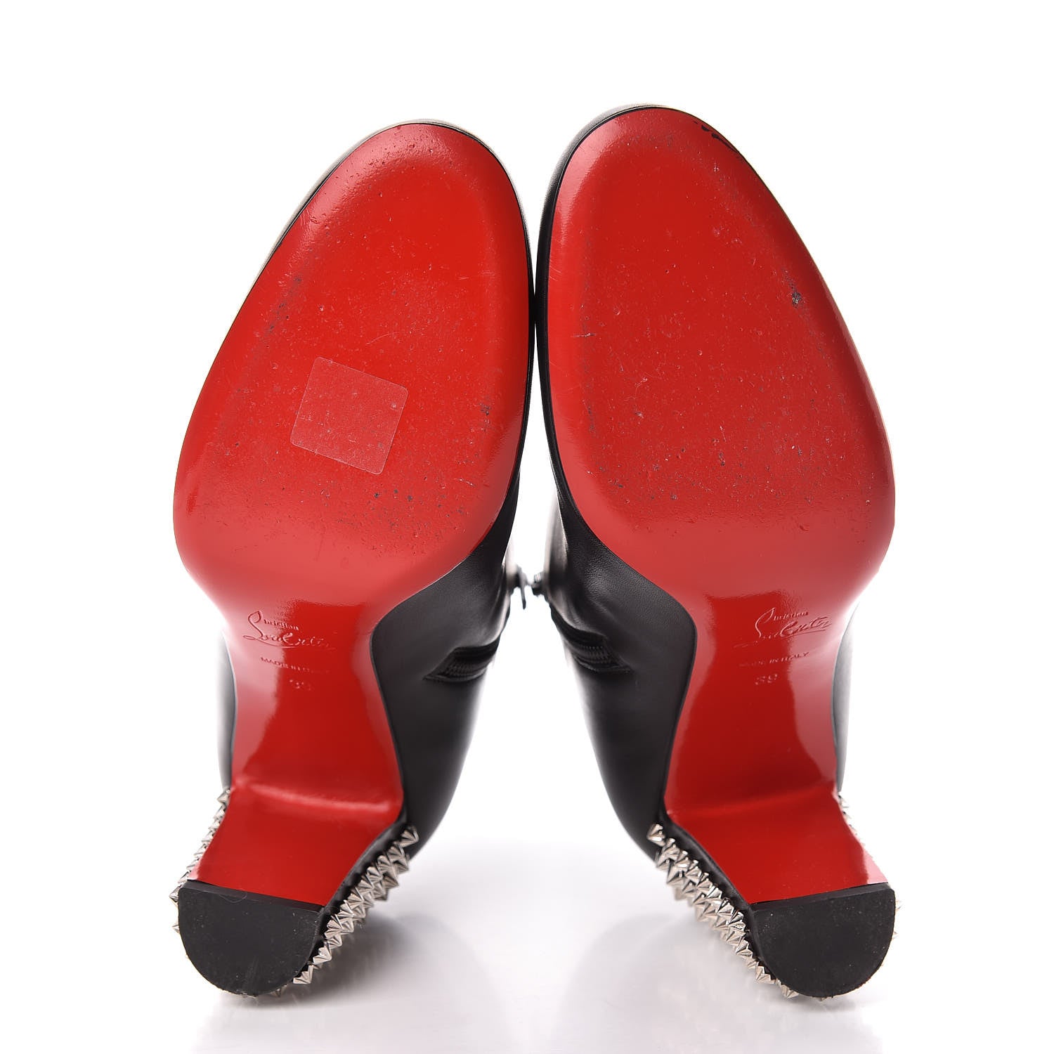 Christian Louboutin Smooth Calfskin Suzi Folk 85 Ankle Boots 39 Black 7 of 12