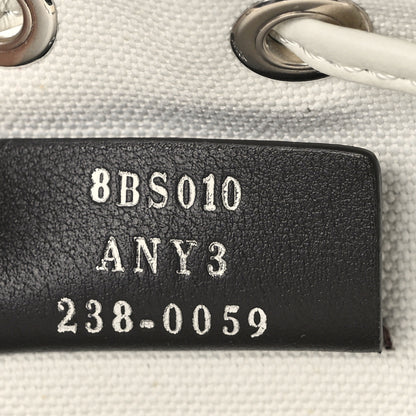 Fendi Canvas Nappa F is Fendi FF Embroidered Mini Mon Tresor Bucket Bag White Black 7 of 13