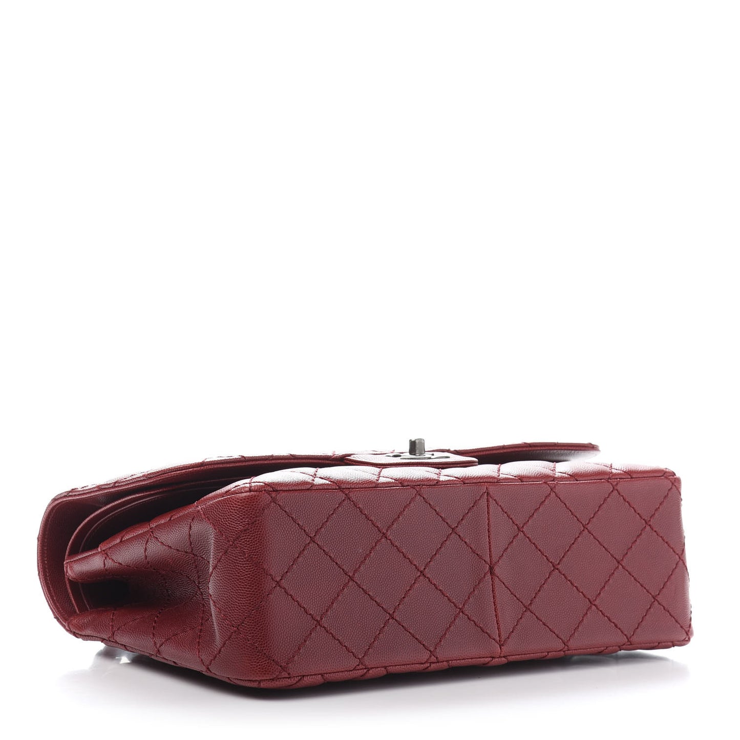 Caviar Quilted Jumbo Double Flap Red