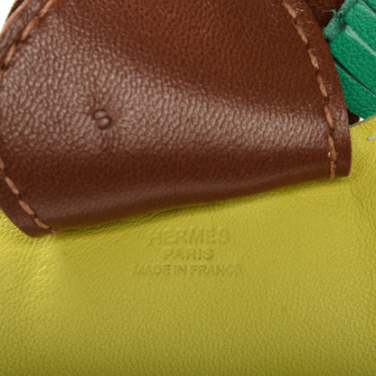 Hermes Milo Lambskin Grigri Rodeo Horse Bag Charm GM Lime Menthe Fauve 3 of 3
