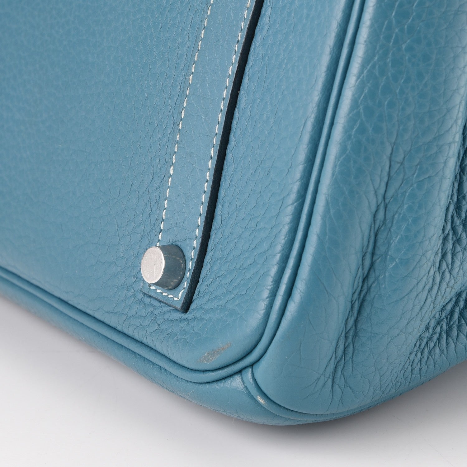 Hermes Taurillon Clemence Birkin 35 Blue Jean 40 of 40
