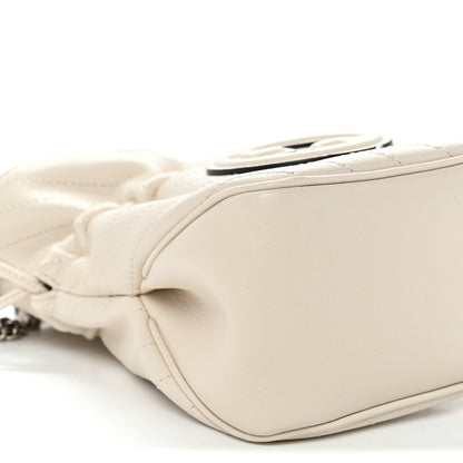 Gucci Sakai Be Green Calfskin Diagonal Stitched Mini Blondie Bucket Bag Mystic White 9 of 10