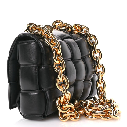 Bottega Veneta Lambskin Maxi Intreccio Padded Chain Cassette Crossbody Bag Black 3 of 10