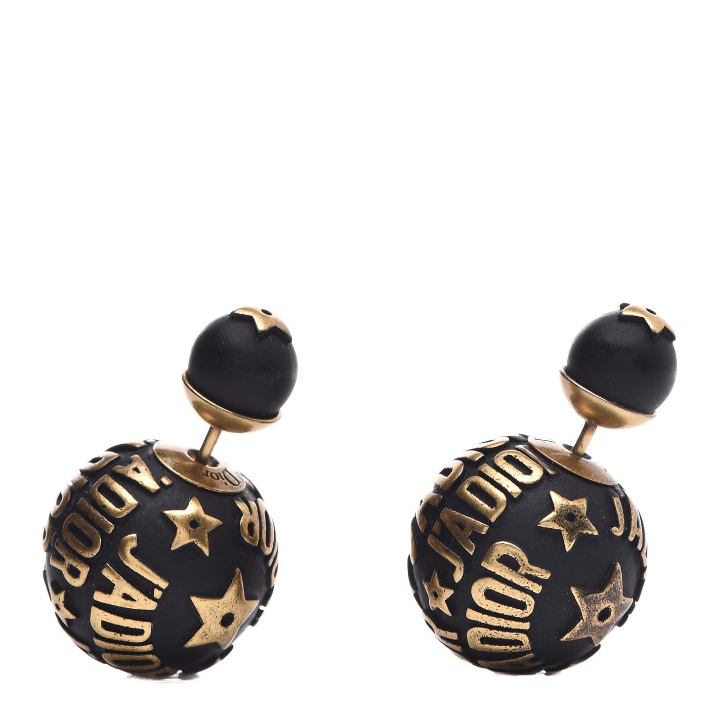 Metal J'Adior Mise En Dior Tribal Earrings Black