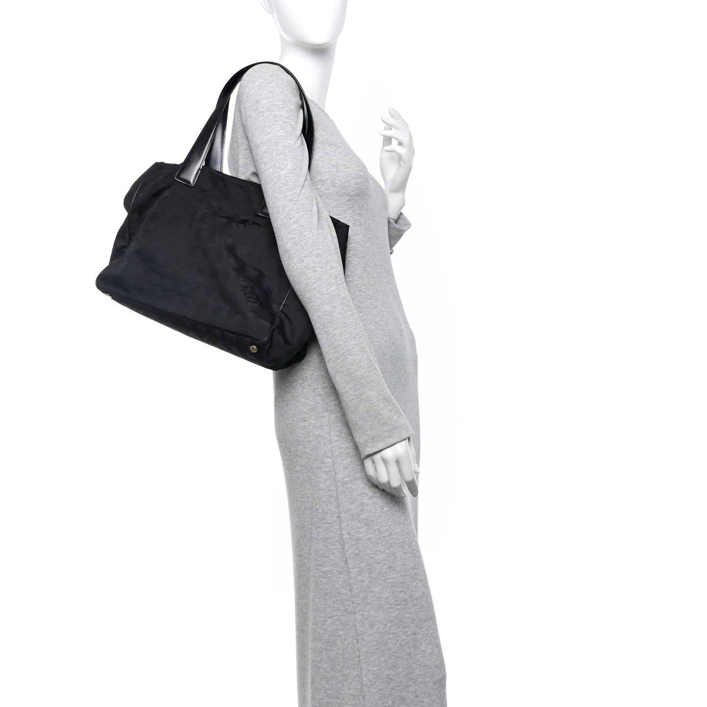 Nylon Large Travel Tote Black