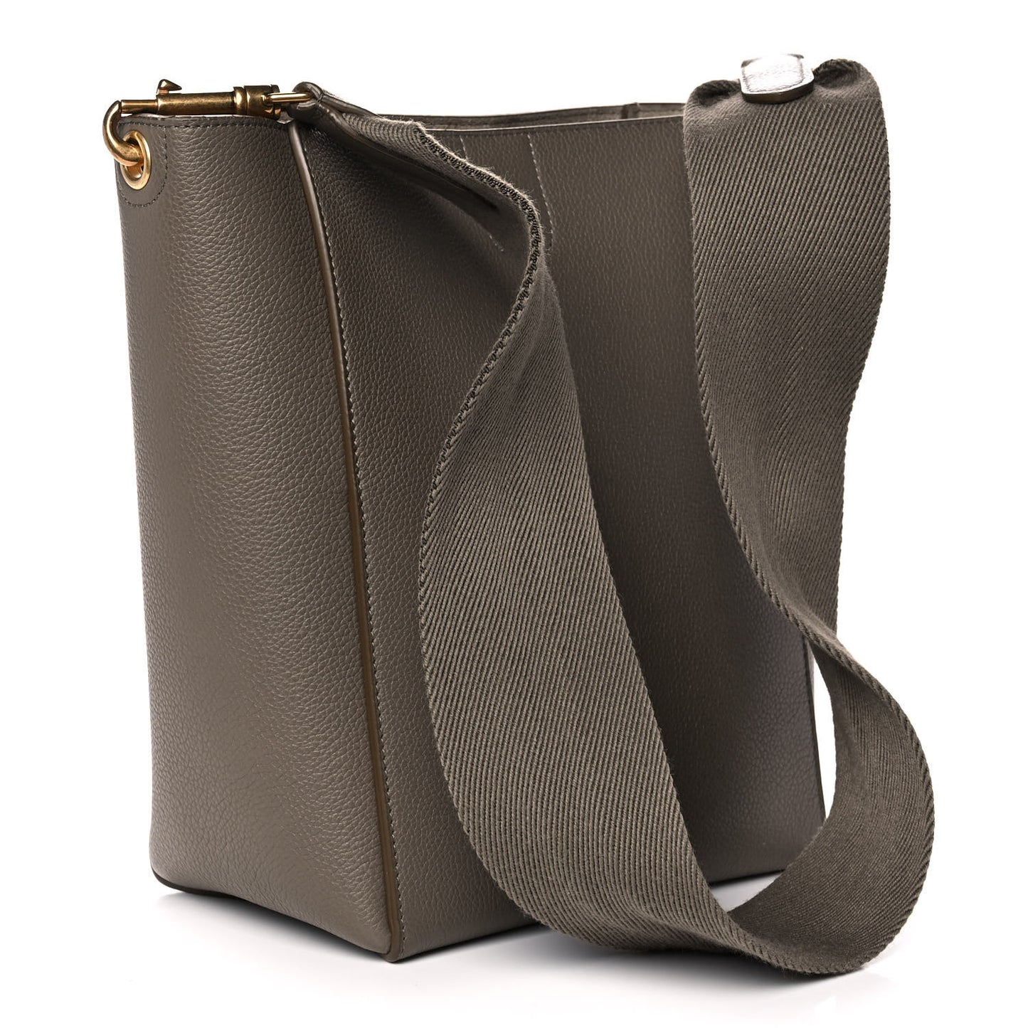 Soft Grained Calfskin Small Sangle Bucket Bag Taupe