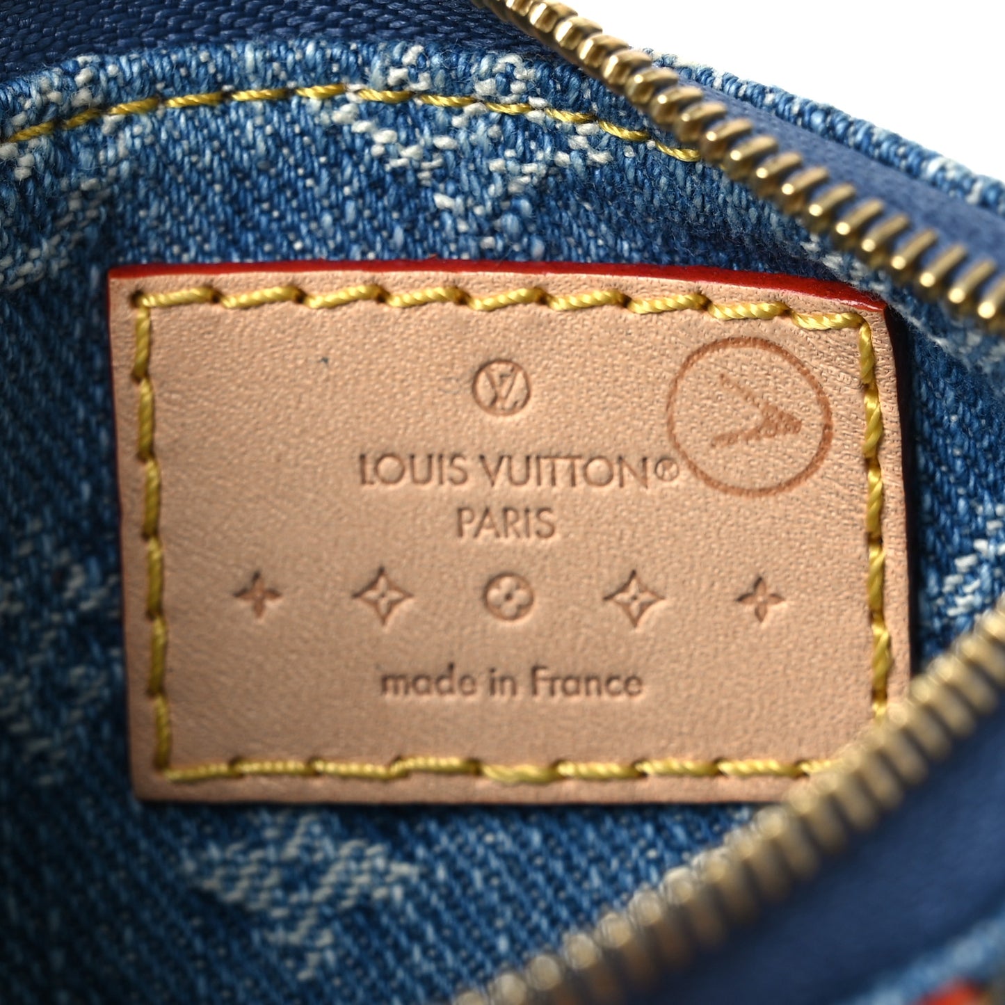 Monogram Denim Key Pouch Denim Blue
