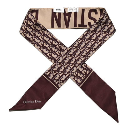 Christian Dior Silk Oblique Mitzah Scarf Bordeaux 1 of 3
