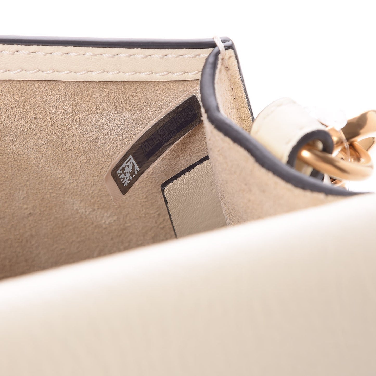 Calfskin Suede Medium Nile Bracelet Bag Off White