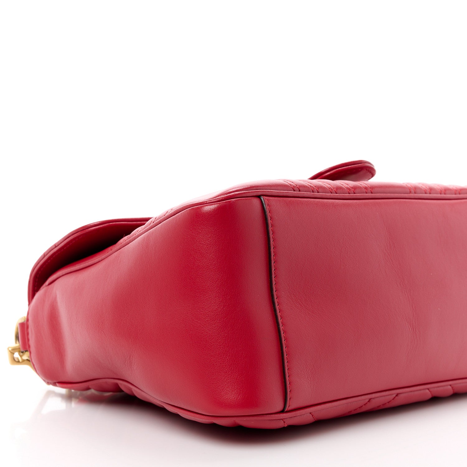 Gucci Calfskin Matelasse Small GG Marmont Top Handle Shoulder Bag Hibiscus Red 10 of 14