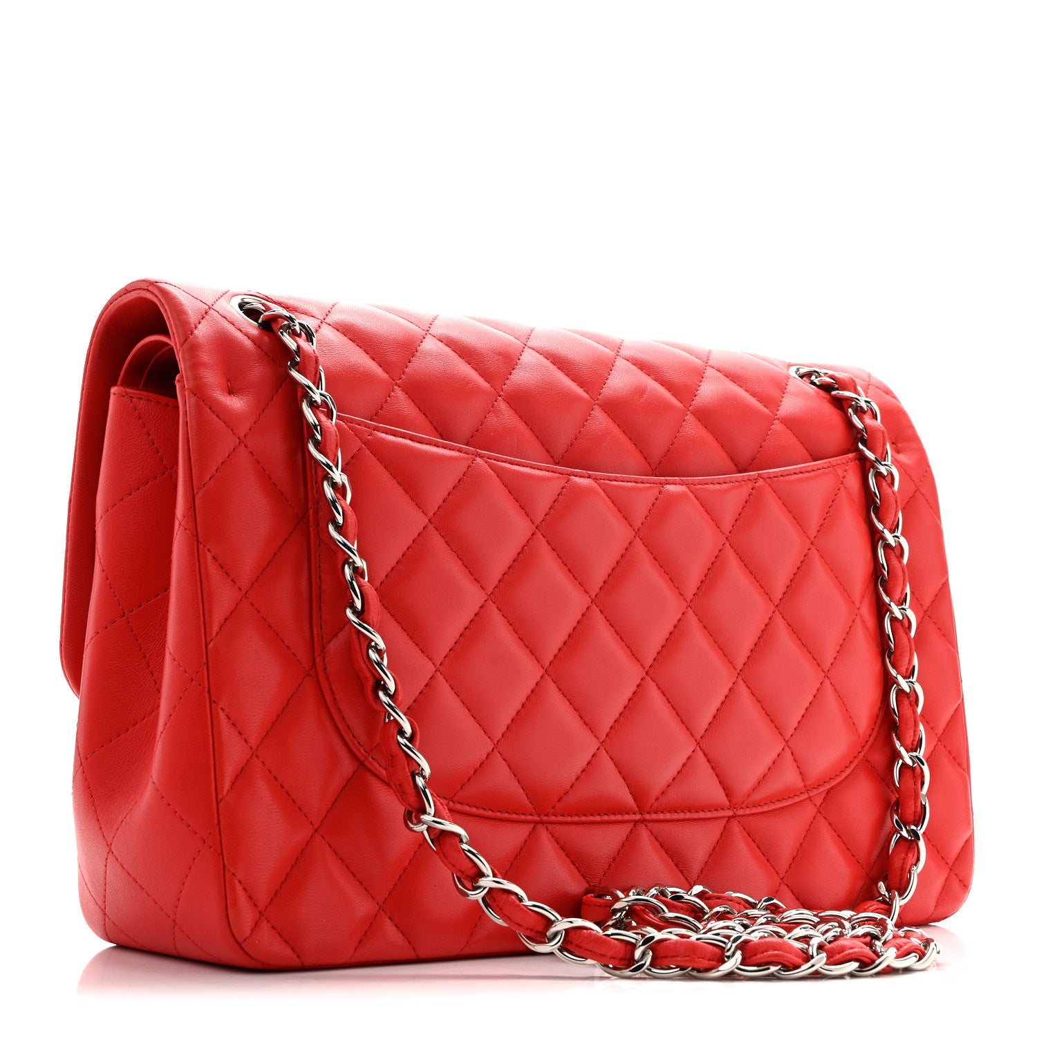 Chanel Lambskin Quilted Jumbo Double Flap Red 3 of 12