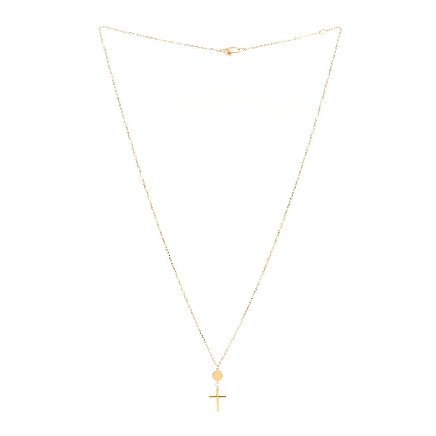 Gucci 18K Yellow Gold Cross Pendant Necklace 2 of 3