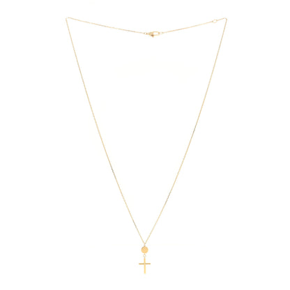 Gucci 18K Yellow Gold Cross Pendant Necklace 2 of 3