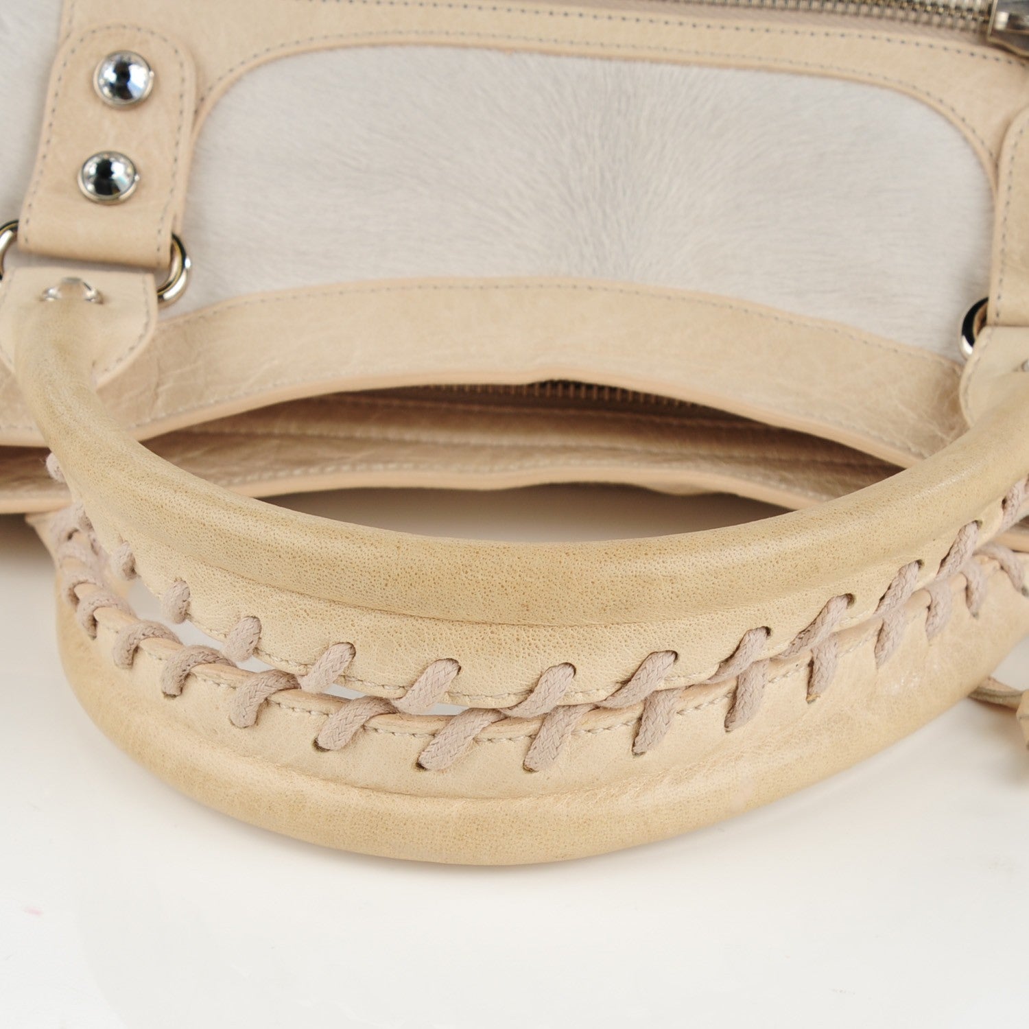Balenciaga Pony Hair Swarovski Crystal City Bianco 5 of 8