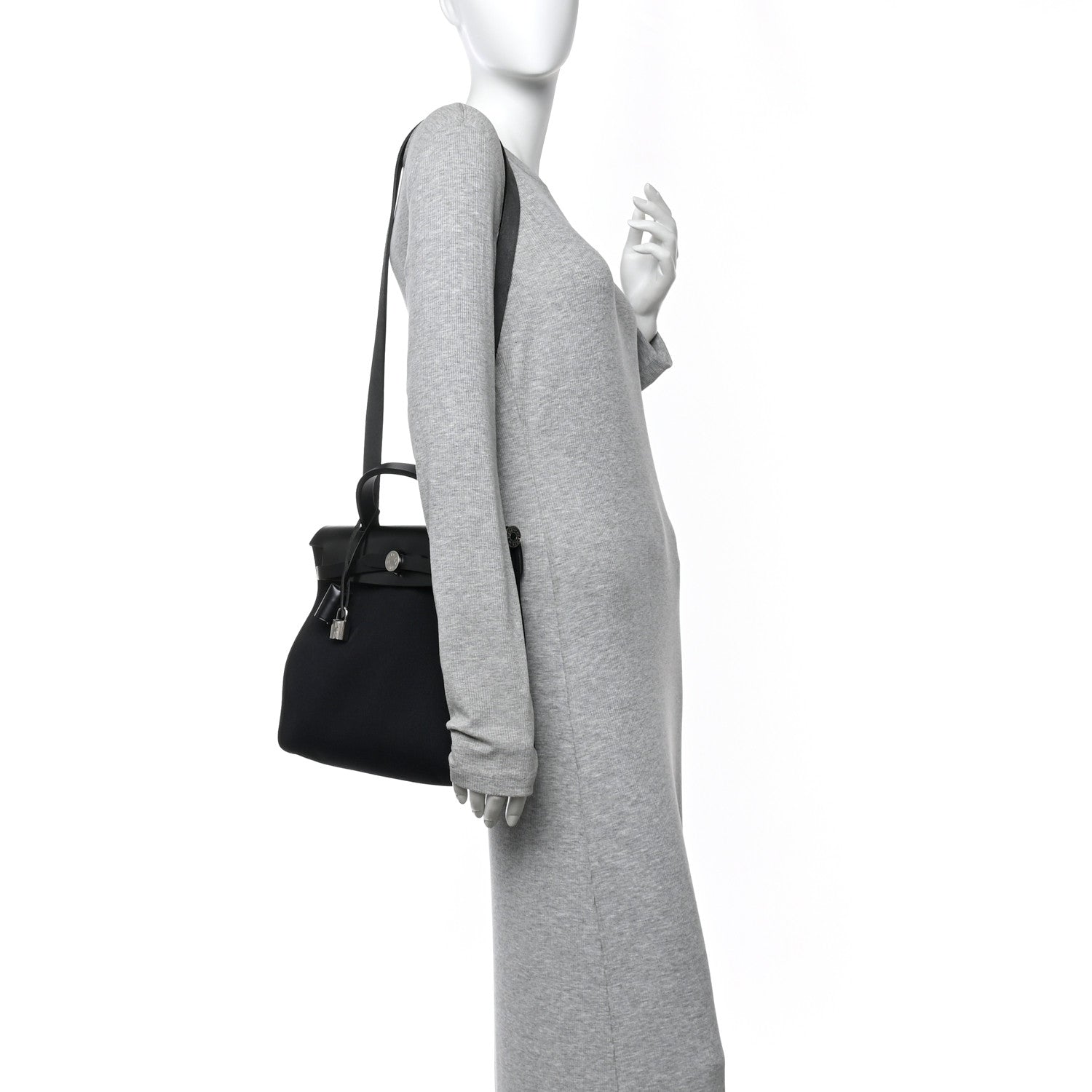 Hermes Military Toile Vache Hunter Herbag Zip PM 31 Black 2 of 15