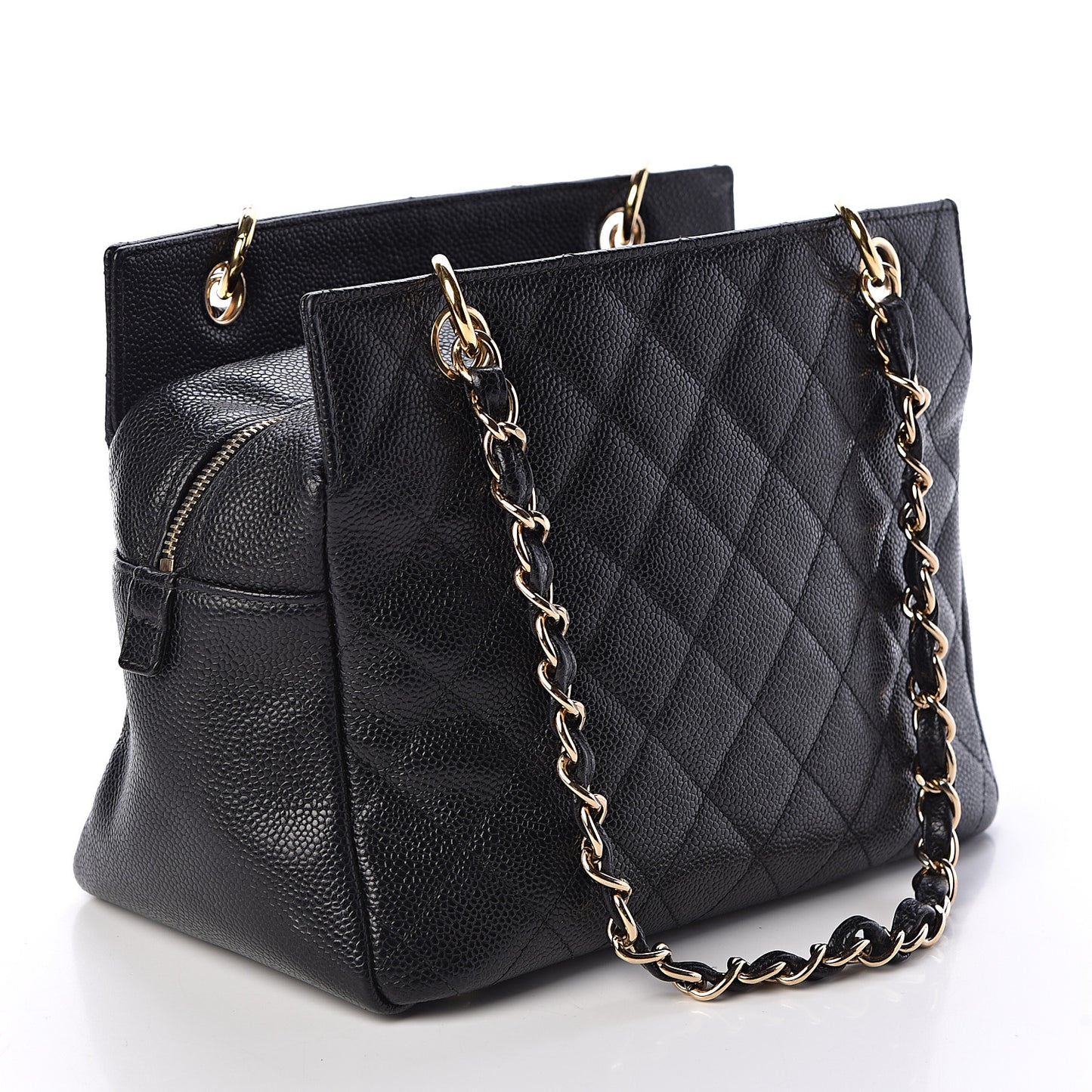 Caviar Quilted Petit Timeless Tote PTT Black