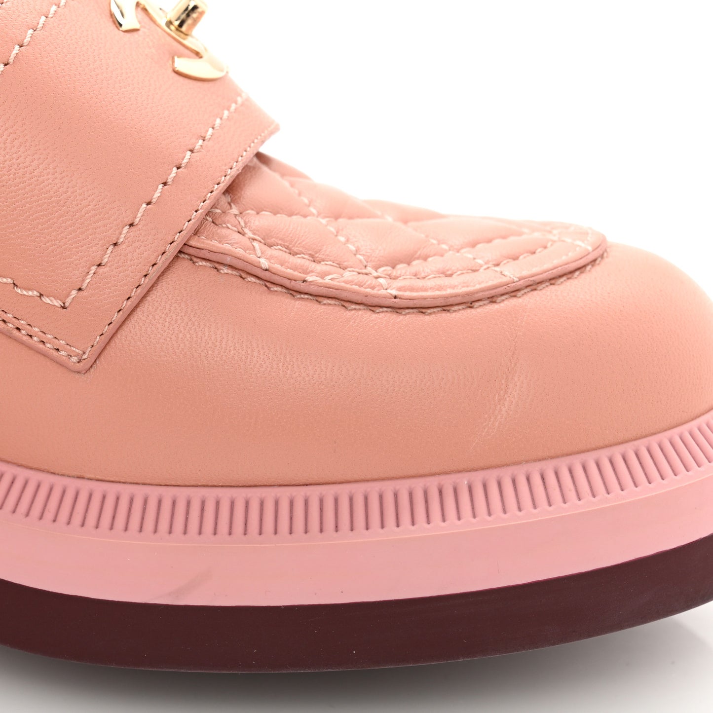 Lambskin Quilted CC Turnlock Loafers 36 Dark Pink