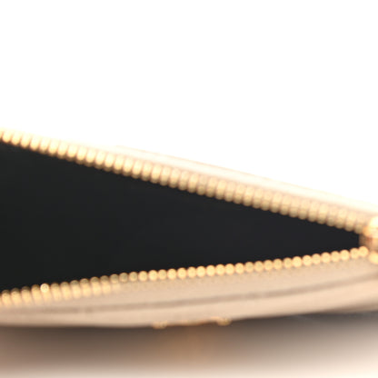 Saint Laurent Grain De Poudre Matelasse Chevron Monogram Fragments Zippered Card Case Sea Salt 5 of 8