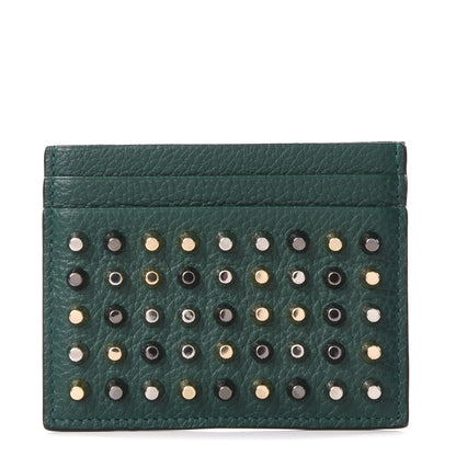 Christian Louboutin Grained Calfskin Spikes Kios Simple Card Holder Jungle 1 of 5