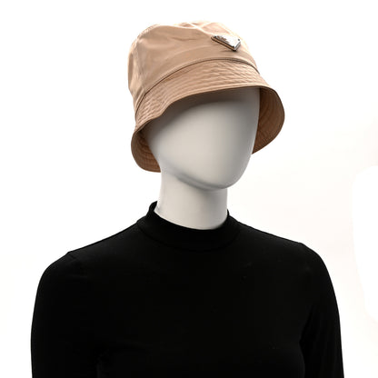 Prada Re-Nylon Metal Triangle Logo Womens Bucket Hat S Sabbia 2 of 10