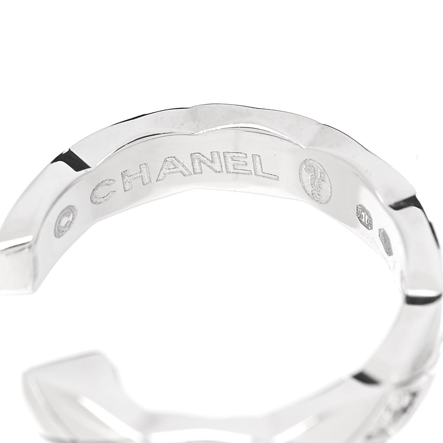 Chanel 18K Beige White Gold Diamond Coco Crush Ear Cuff Earrings 4 of 5