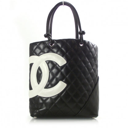 Chanel Calfskin Quilted Medium Cambon Tote Black White 1 of 10