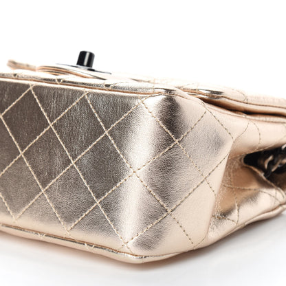 Chanel Metallic Lambskin Quilted Mini Square Flap Gold Black 7 of 11