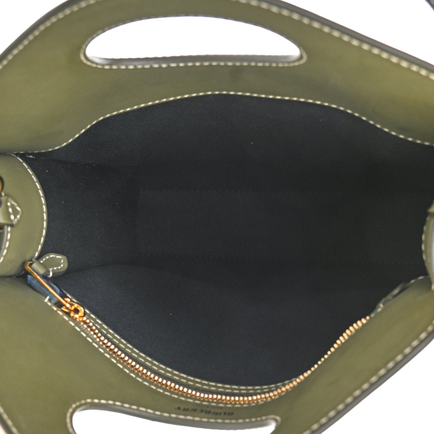 Canvas Calfskin Horseferry Print Mini Pocket Bag Dark Fern Green