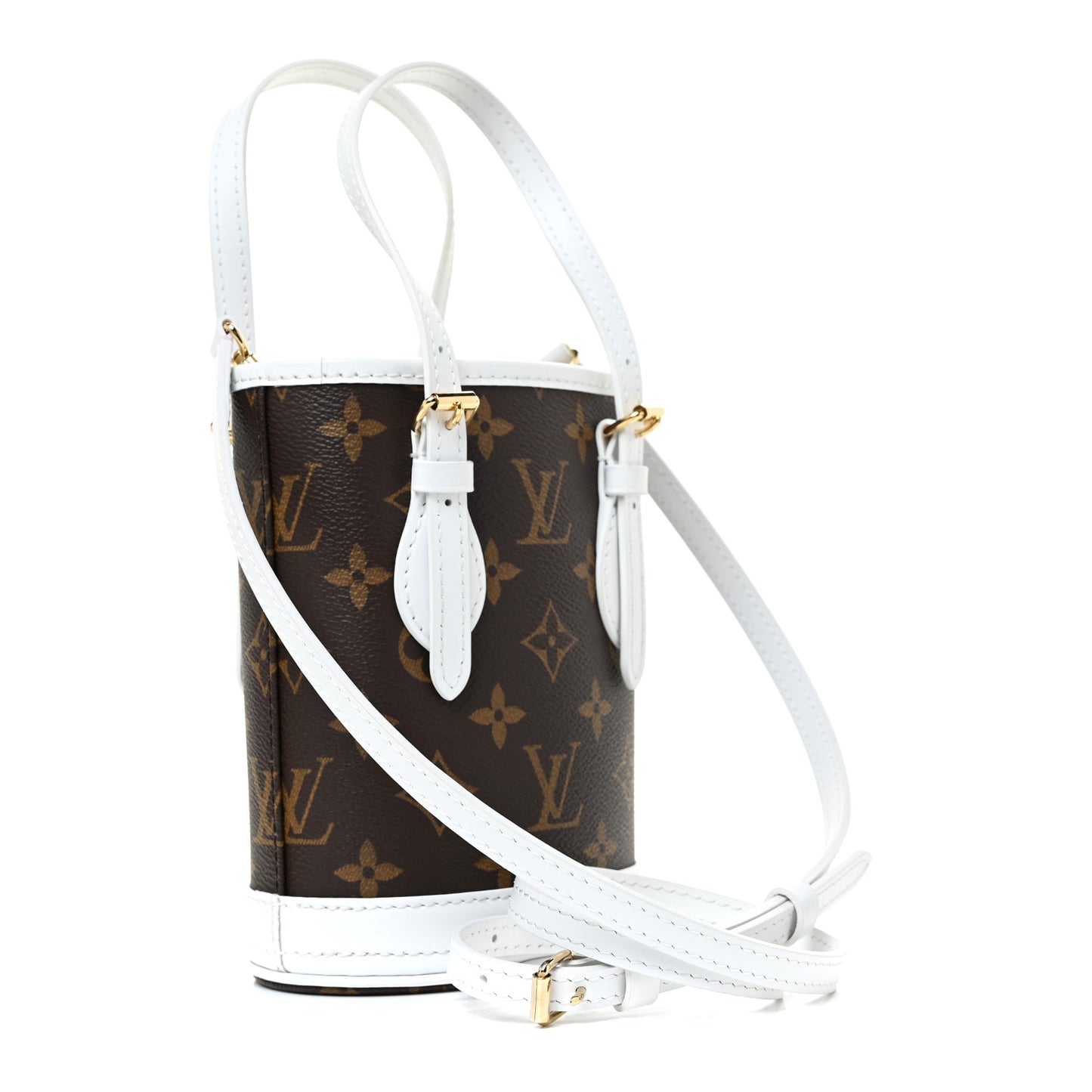 Monogram LV Match Nano Bucket Bag White