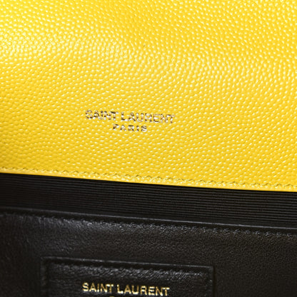Saint Laurent Grain De Poudre Textured Mixed Matelasse Triquilt Medium Monogram Satchel Mimosa 7 of 10