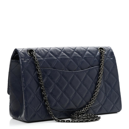 Chanel Aged Calfskin Quilted 2.55 Reissue 226 Flap Navy Blue 3 of 12