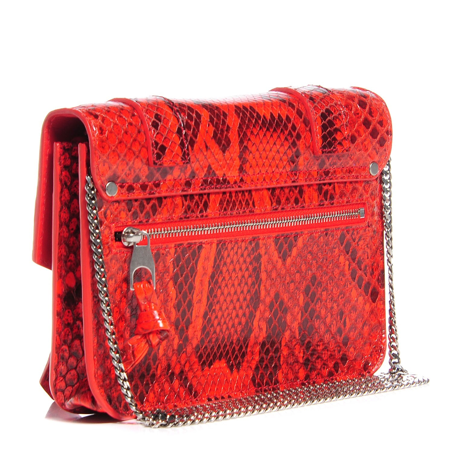 Proenza Schouler Python PS1 Large Chain Wallet Poppy 3 of 6