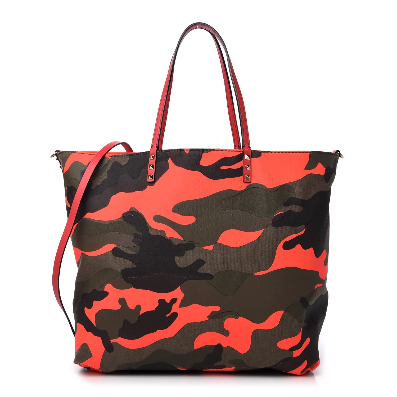 Valentino Garavani Canvas Camouflage Rockstud Reversible Tote Pink 1 of 14
