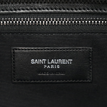 Saint Laurent Sheepskin Matelasse Chevron Large Monogram Shopping Bag Black 5 of 10