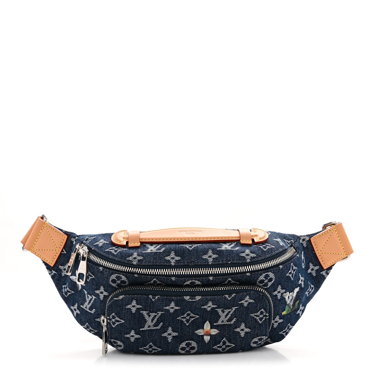 Monogram Flower Denim Rush Bumbag Blue