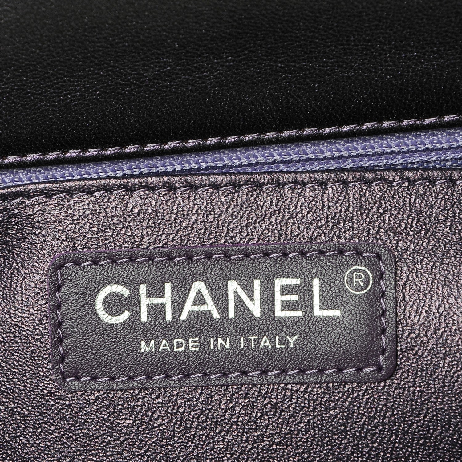 Chanel Iridescent Lambskin Quilted Mini Square Flap Dark Purple 6 of 7