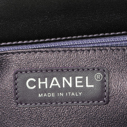 Chanel Iridescent Lambskin Quilted Mini Square Flap Dark Purple 6 of 7