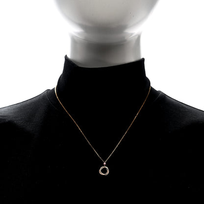 Cartier 18K Pink Yellow White Gold Pink Spinel Trinity Pendant Necklace 2 of 4