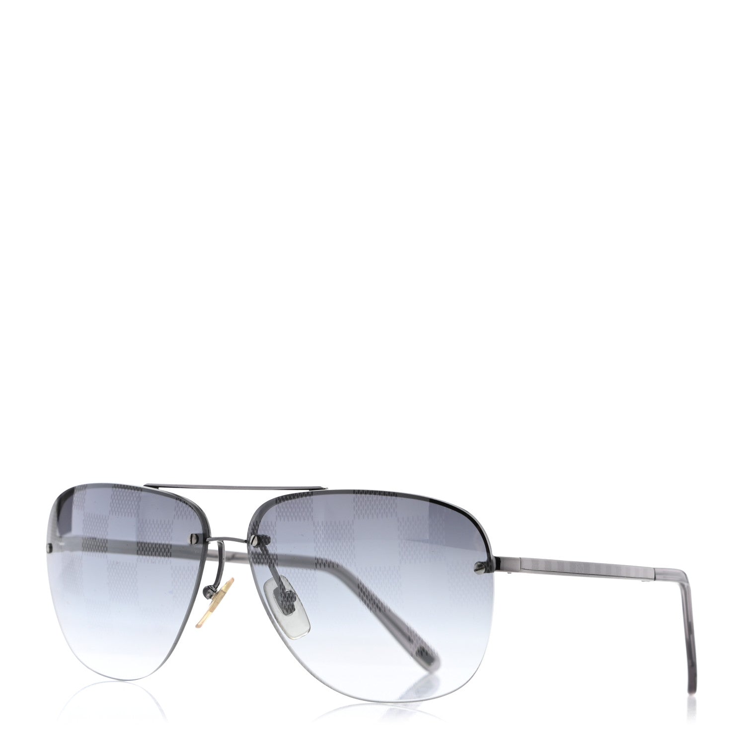 Louis Vuitton Damier Socoa Aviator Sunglasses Z0216U Silver 1 of 8