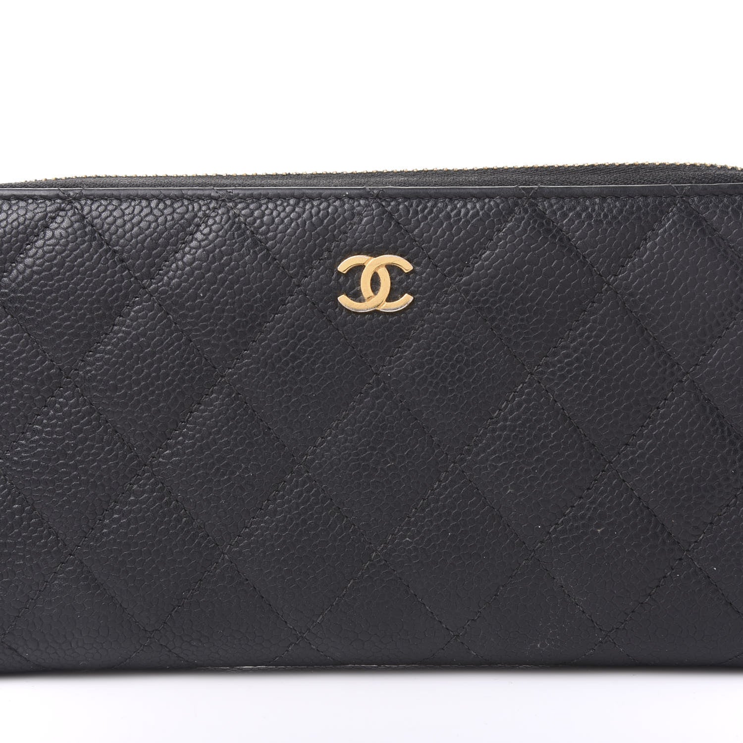 Chanel Caviar Quilted Large Gusset Zip Around Wallet Black 10 of 12