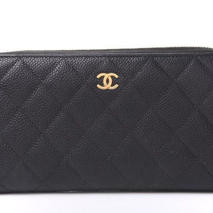 Chanel Caviar Quilted Large Gusset Zip Around Wallet Black 10 of 12