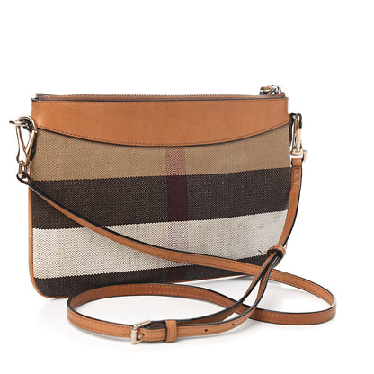 Burberry Mega Check Peyton Crossbody Clutch Bag Saddle Brown 2 of 11