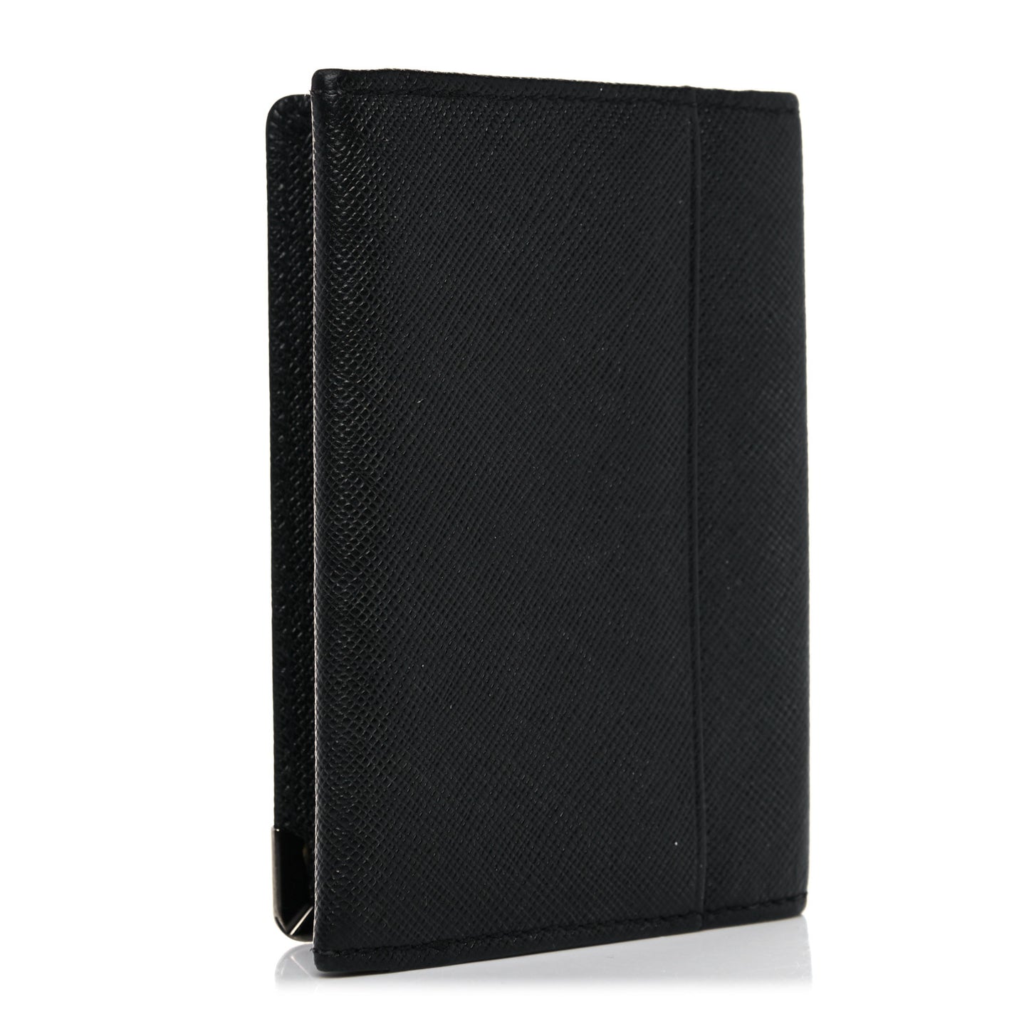 Saffiano Bi-Fold Vertical Wallet Black
